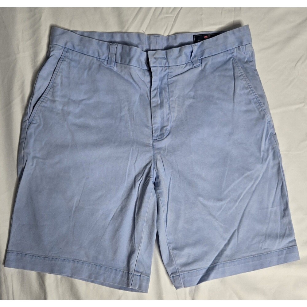 Vineyard Vines Shorts Mens 33 Blue Chino Stretch Cotton 9 Inseam Casual
